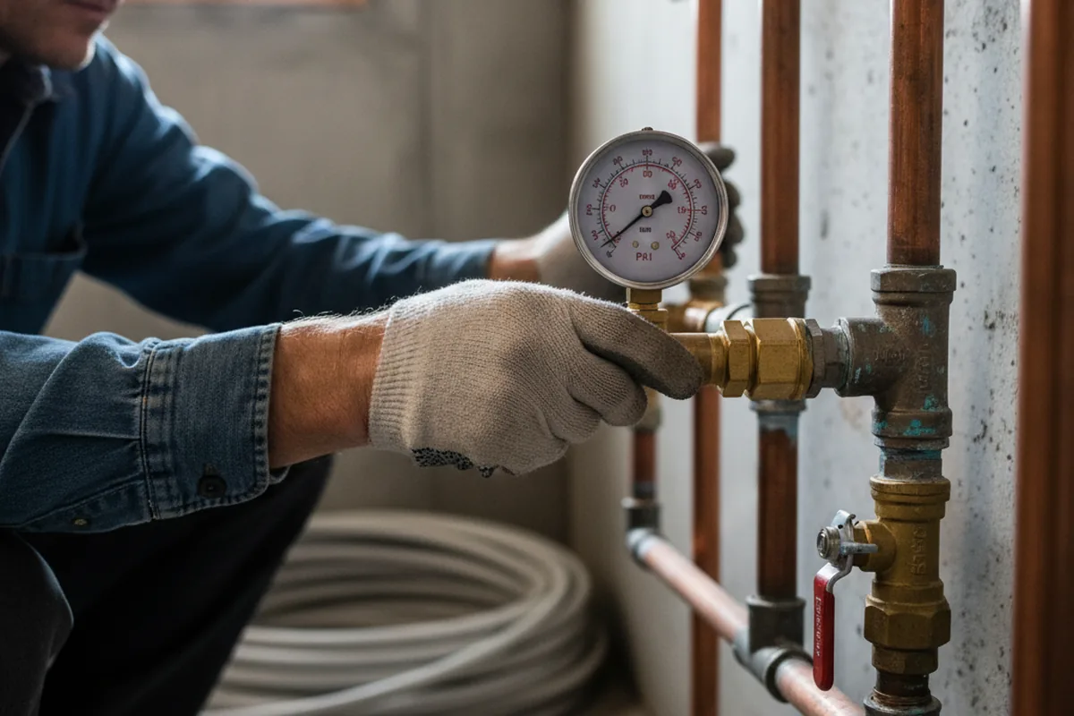 Pressure testing a repaired line during Water Line Repair in Payette